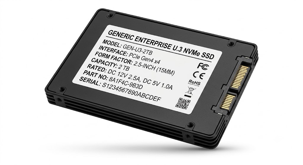 An image showing a Micron MTFDKCC3T2TGQ-1BK1JABYY Storage component designed to fit into servers